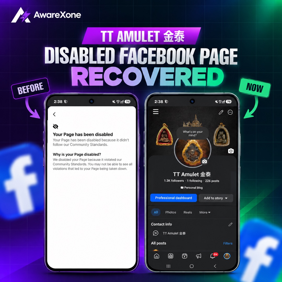 Sebelum dan sekarang: Page Facebook TT Amulet yang dinyahdayakan, kini dipulihkan
