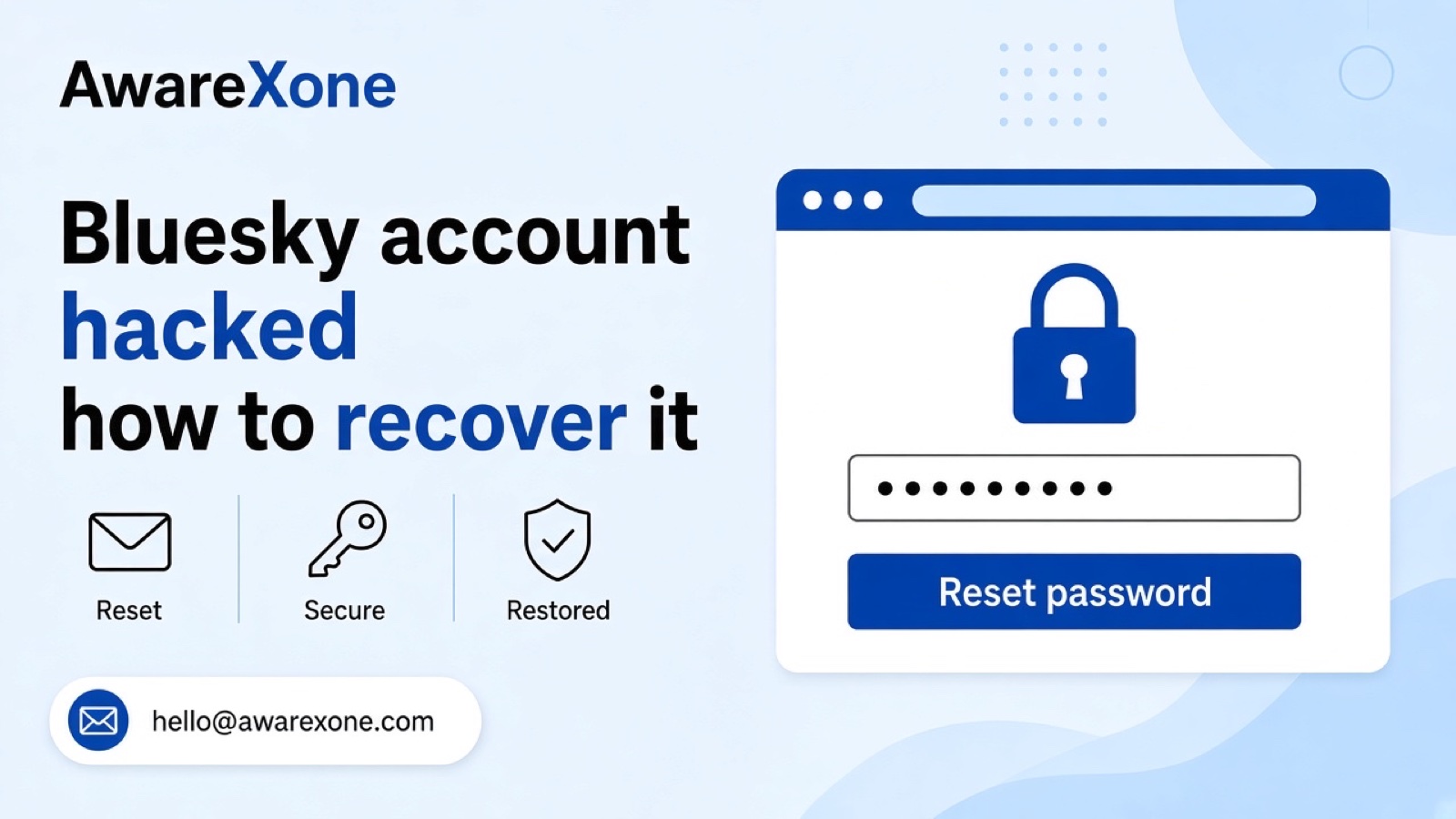 A woman checks a password reset email on her laptop after searching bluesky account hacked how to recover, with the Bluesky sign-in screen open on her phone.