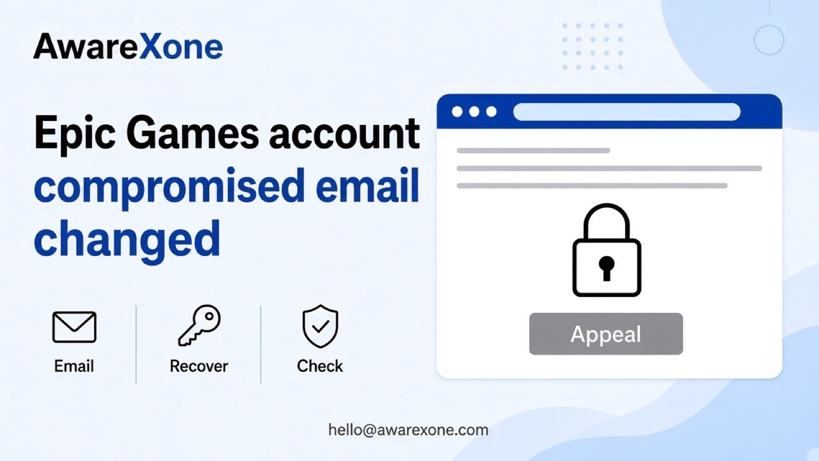A gamer looks at a locked sign-in screen on a laptop beside a console controller, after searching epic games account compromised email changed account recovery request denied appeal.