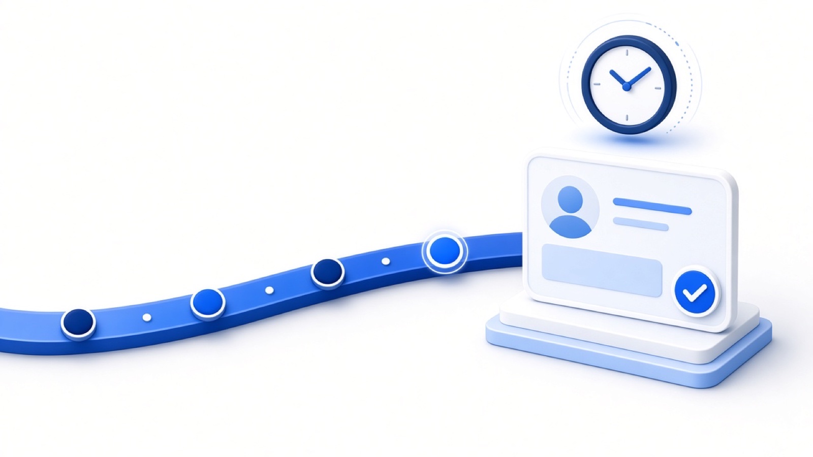 Abstract blue geometric illustration on white for How Long Does Facebook Account Recovery Take?.