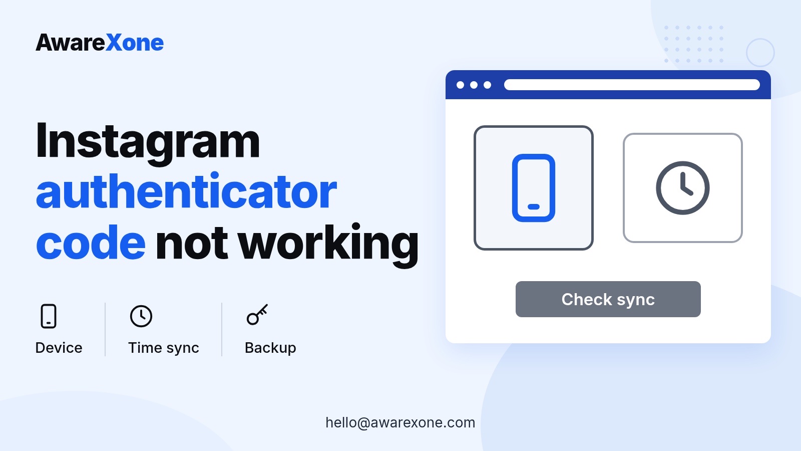 Cover card with a phone and clock icon, for an Instagram authenticator code that says invalid.