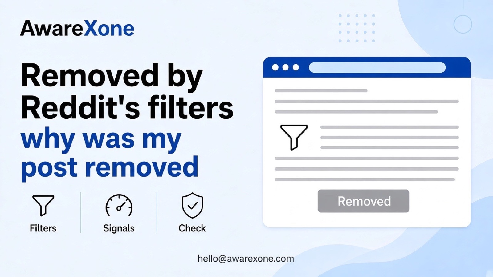 A Reddit user looks at a removed post notice on a phone in a calm cafe, after searching removed by reddit's filters why was my post removed.