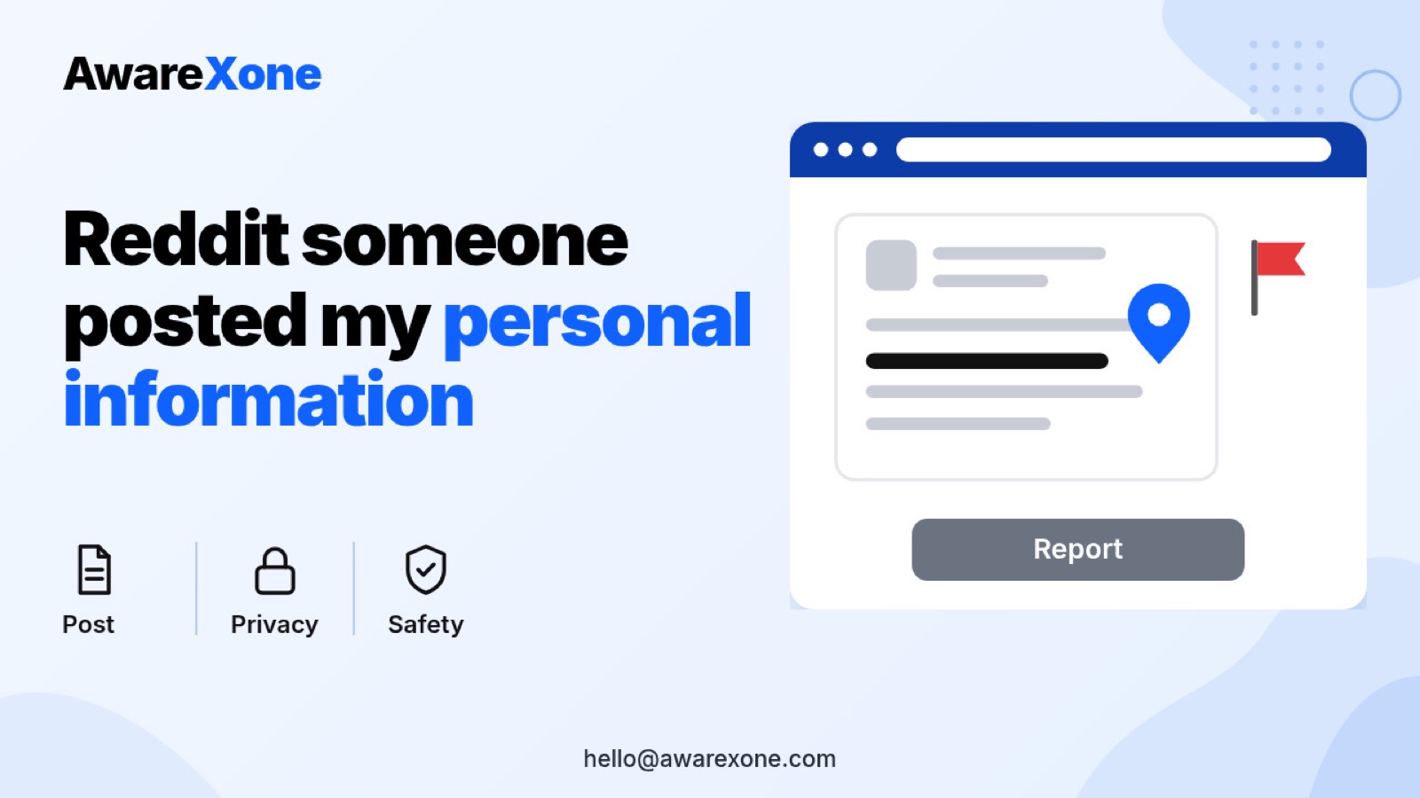 A worried person reads a Reddit thread on a laptop at night, picturing the search Reddit someone posted my personal information doxxing how to report admins.