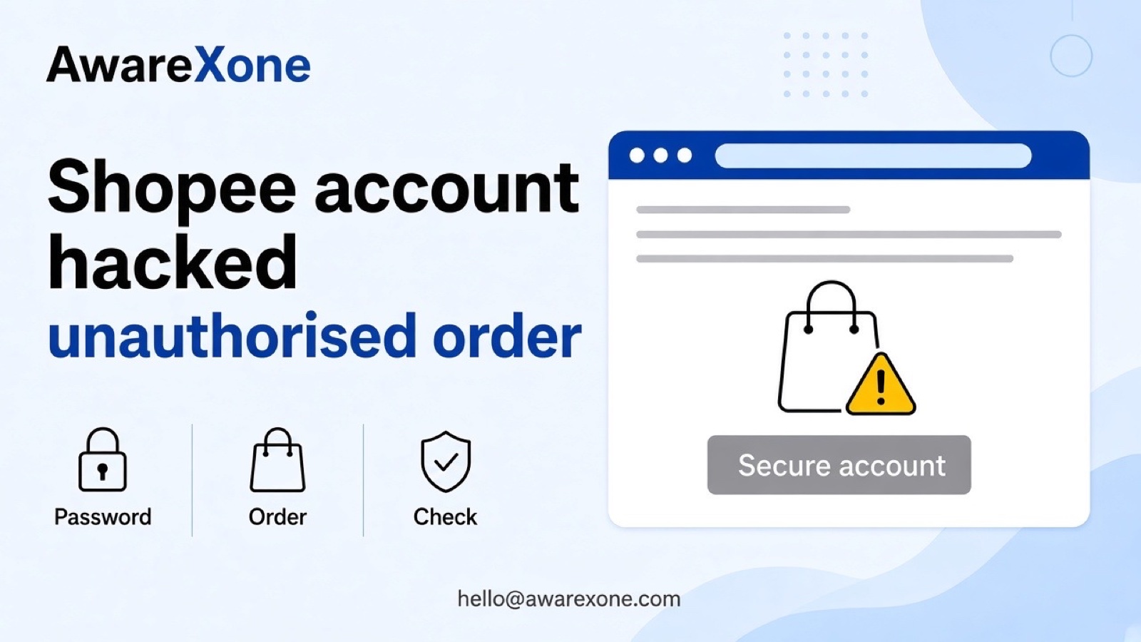 A shopper in Malaysia checks an order list on a phone beside a bank card, after searching shopee account hacked unauthorised order malaysia.