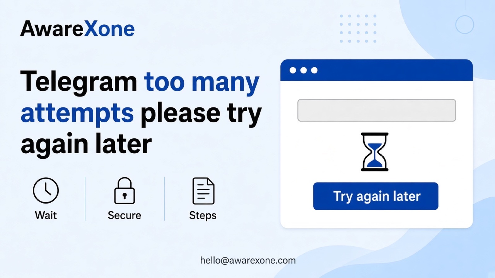 A person looks at a phone showing a login error beside a laptop after searching telegram too many attempts please try again later, with a notepad listing steps on the desk.