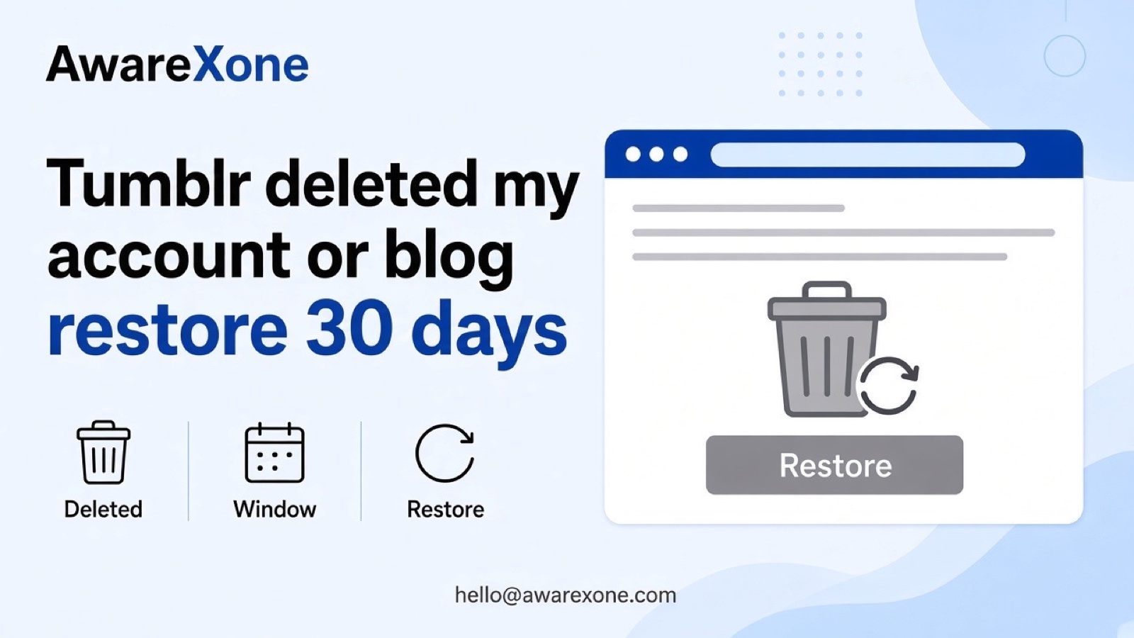 A person looks at a laptop screen in surprise after searching tumblr deleted my account or blog by accident restore 30 days.