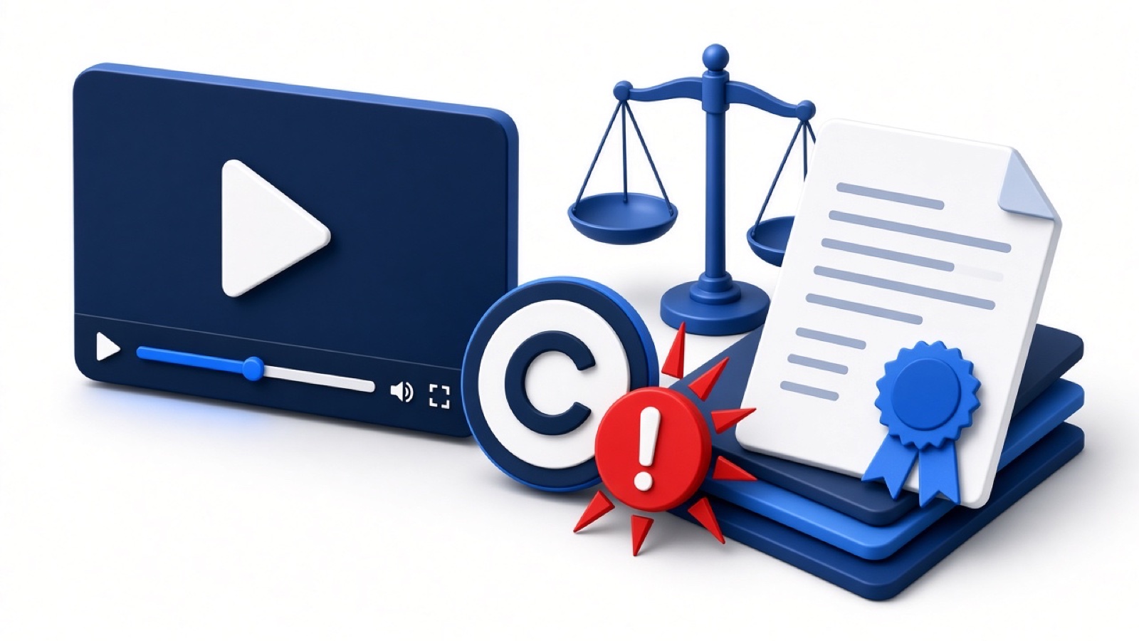 Abstract blue geometric illustration on white for False YouTube Copyright Strike in Malaysia?.