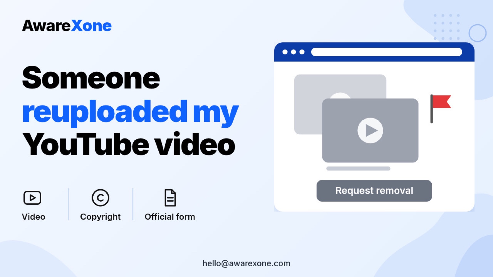 A video creator frowns at a laptop showing a copied video, picturing the search someone reuploaded my YouTube video copyright removal request prevent future copies.